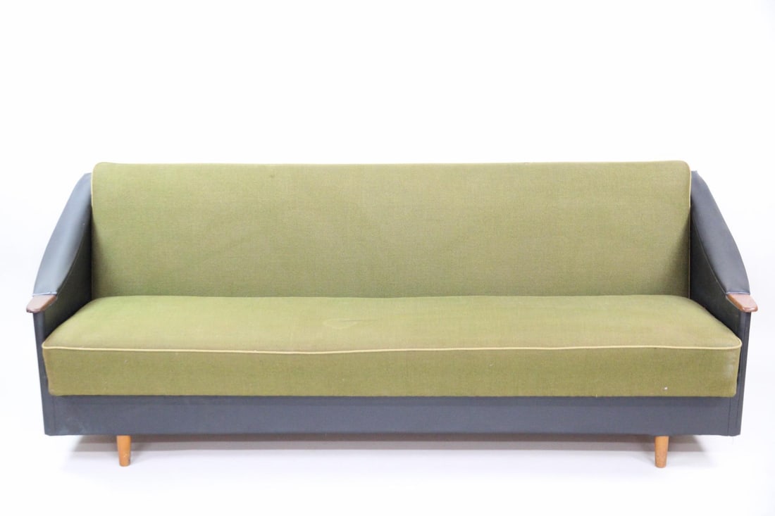 Convertible Sofa Daybed, Wool & Vinyl (1 of 15)