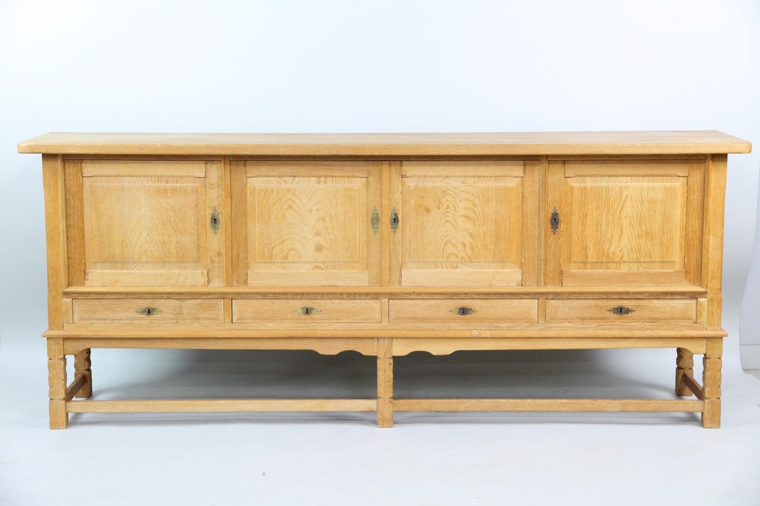 Rustic Oak Lowboy Credenza Cabinet, Henning Kjaernulf (1 of 13)