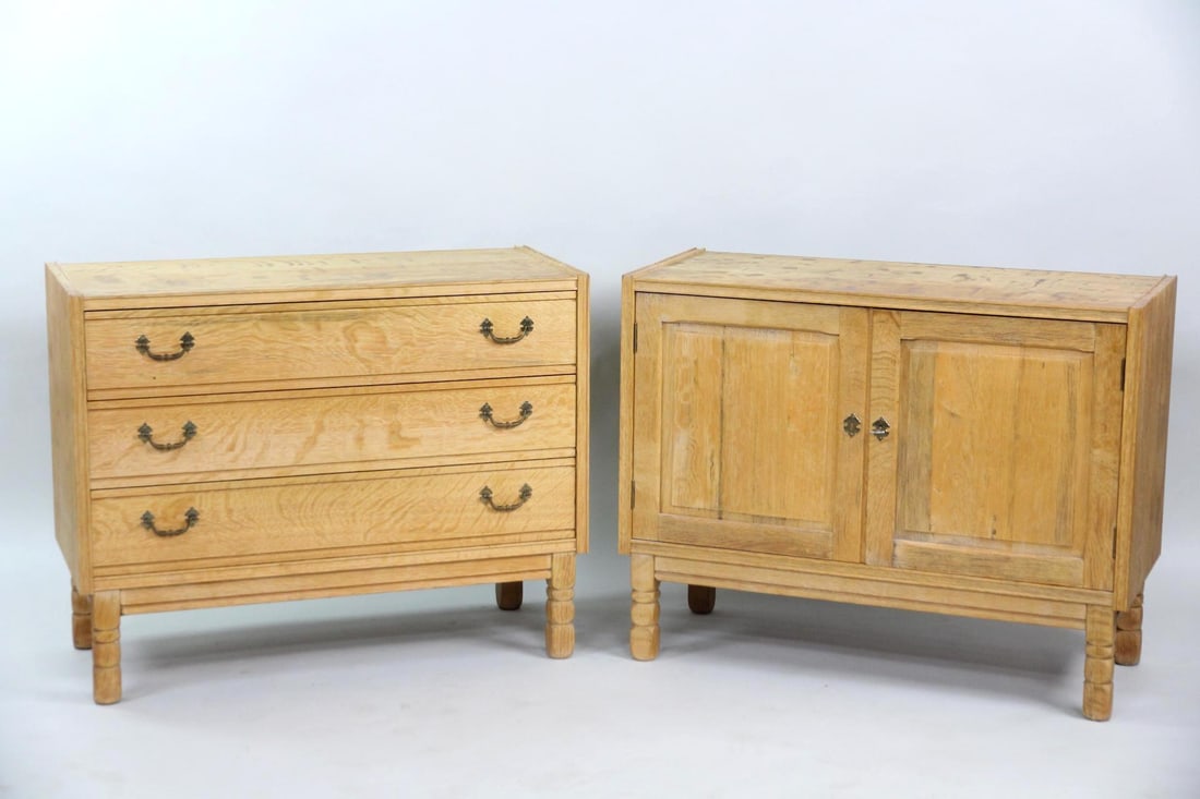 Pair of Danish Oak Cabinets, Chest of Drawers (1 of 9)