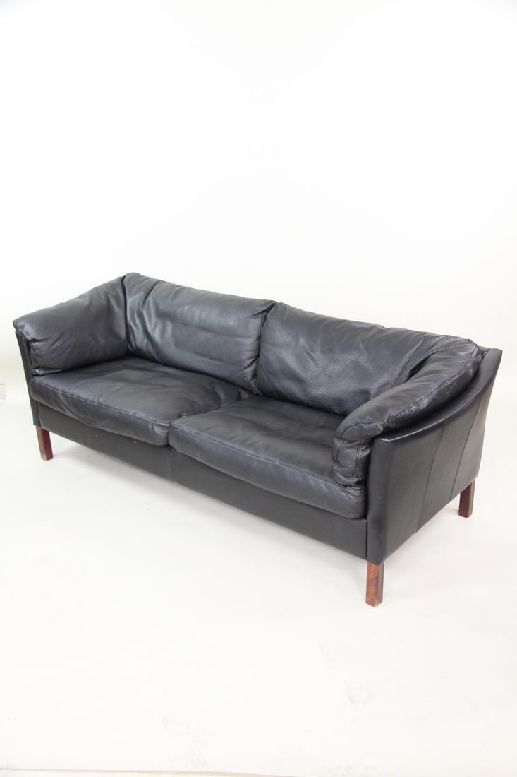 Danish Leather Sofa with Rosewood Legs, Nielsen (1 of 9)