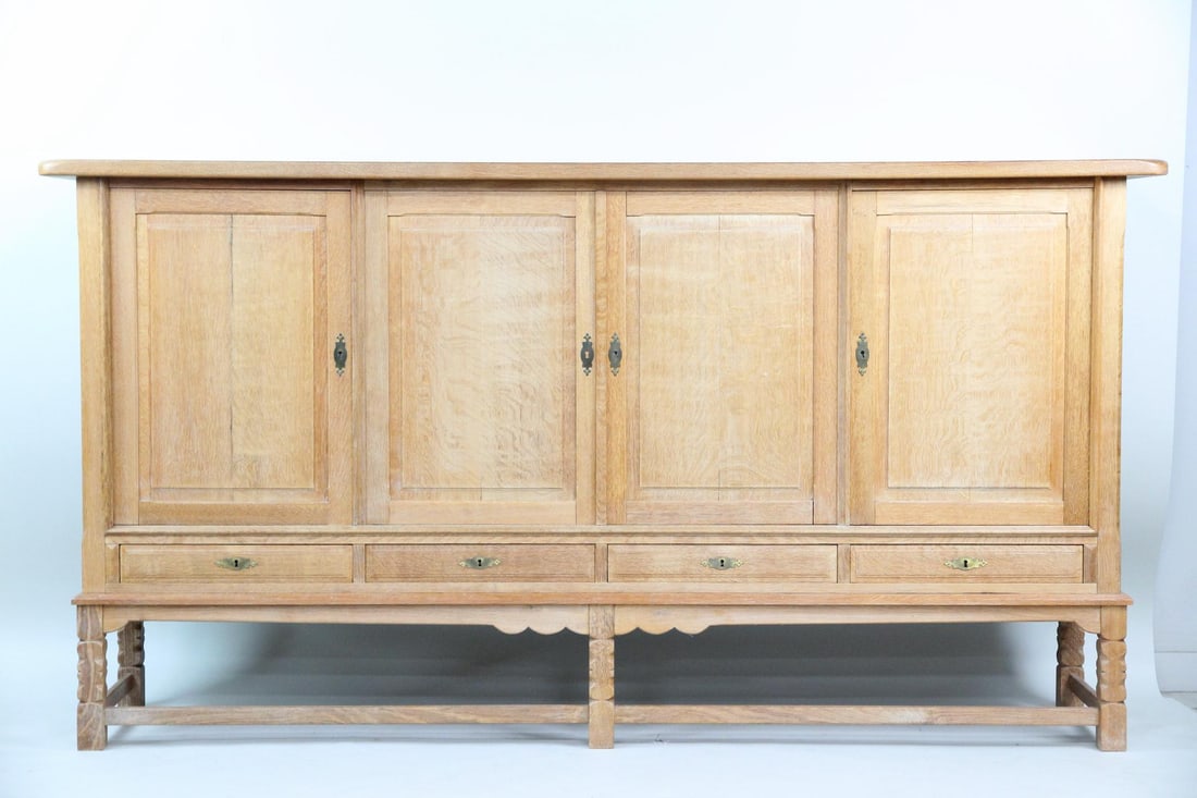 Rustic Oak Highboy Sideboard Cabinet, Henning Kjaernulf (1 of 10)