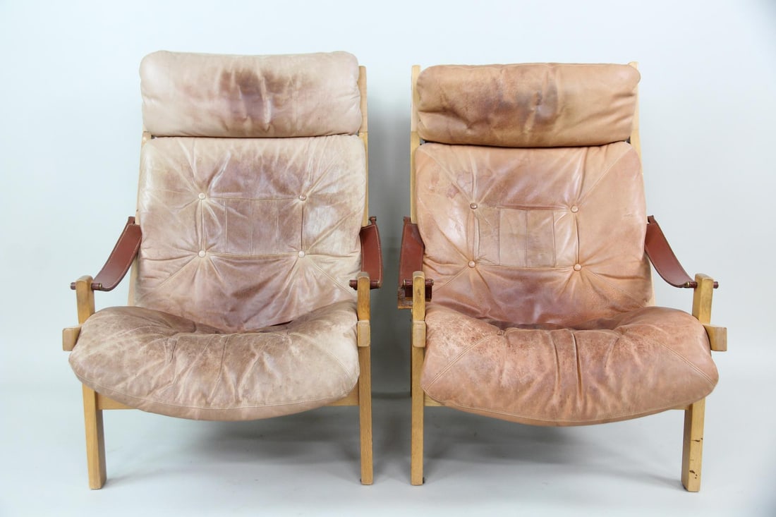 Pair of Tall Leather "Hunter" Chairs by Torbjorn Afdal (1 of 18)