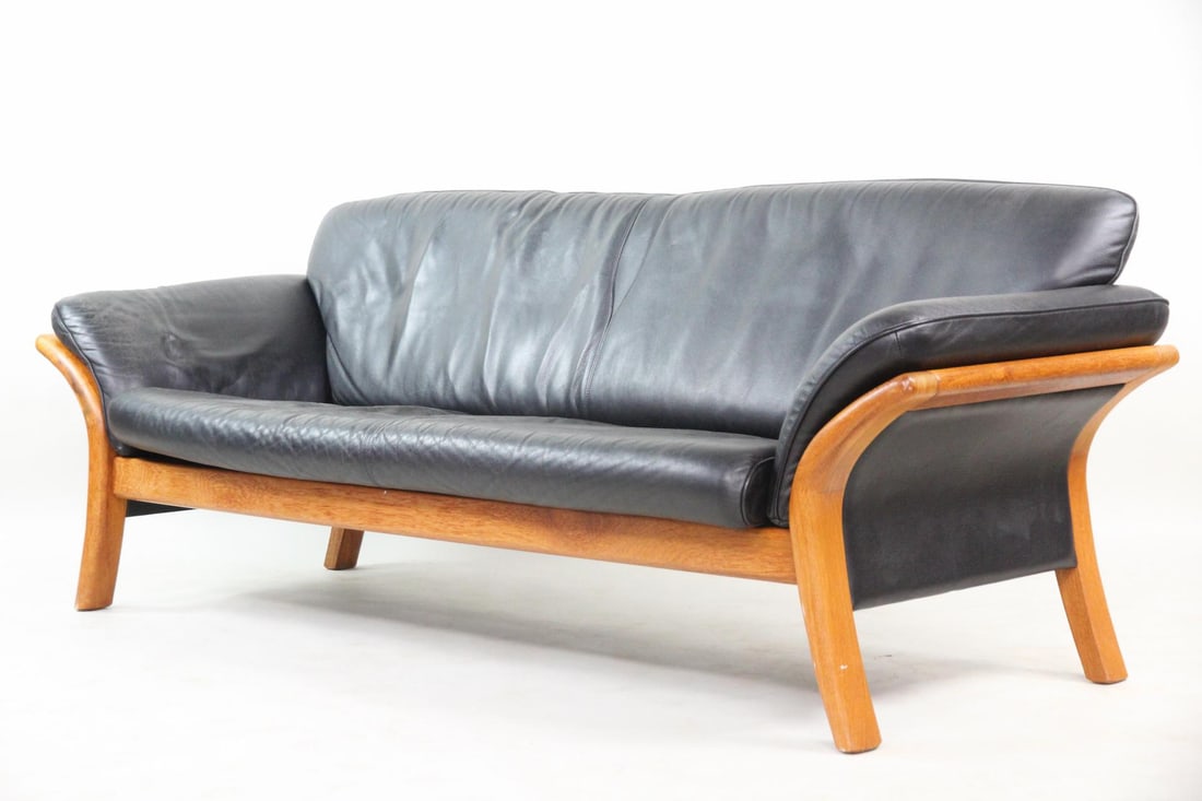 Postmodern Teak & Leather Sofa - 2