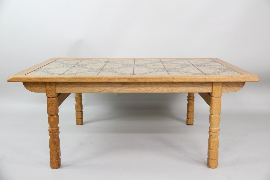 Rustic Oak Tile Top Coffee Table, Henning Kjaernulf (1 of 9)