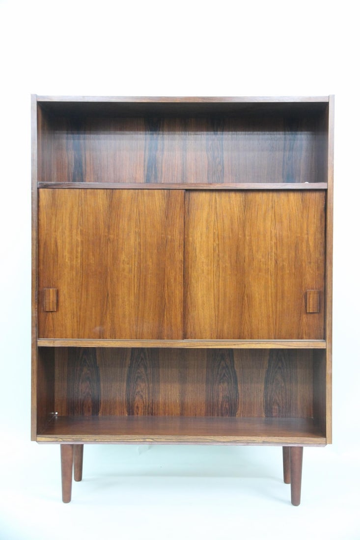 Rosewood Bookshelf with Sliding Doors (1 of 10)