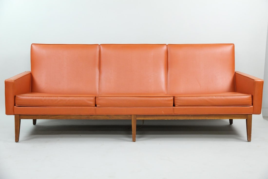 Thonet Mid-Century Modern Orange Sofa (1 of 13)