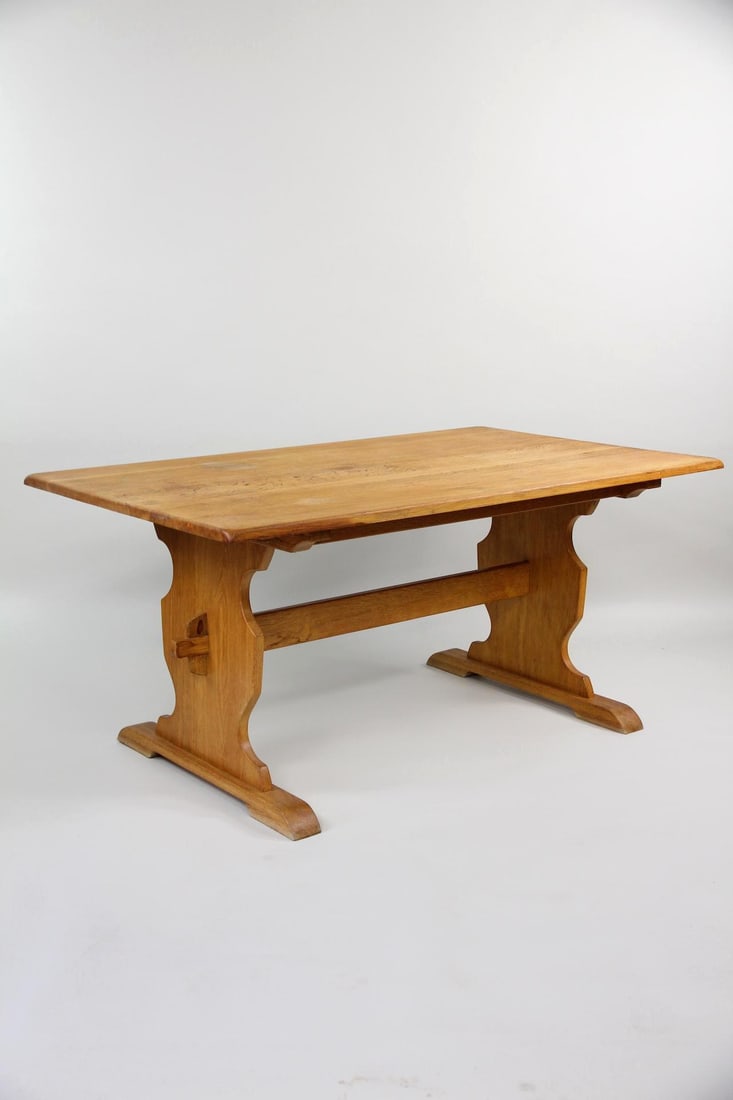 Danish Oak Farm Trestle Table, Henning Kjaernulf (1 of 12)