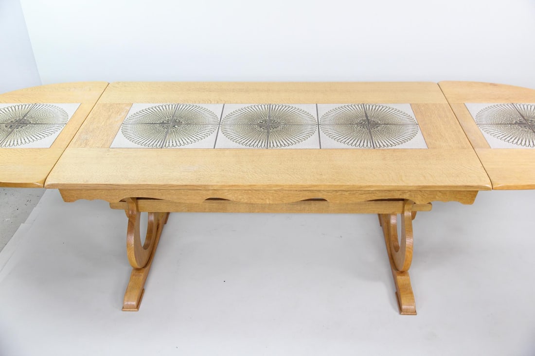 Oak Tile Top Dining Table "Figure 8", Drop Leaf - 3