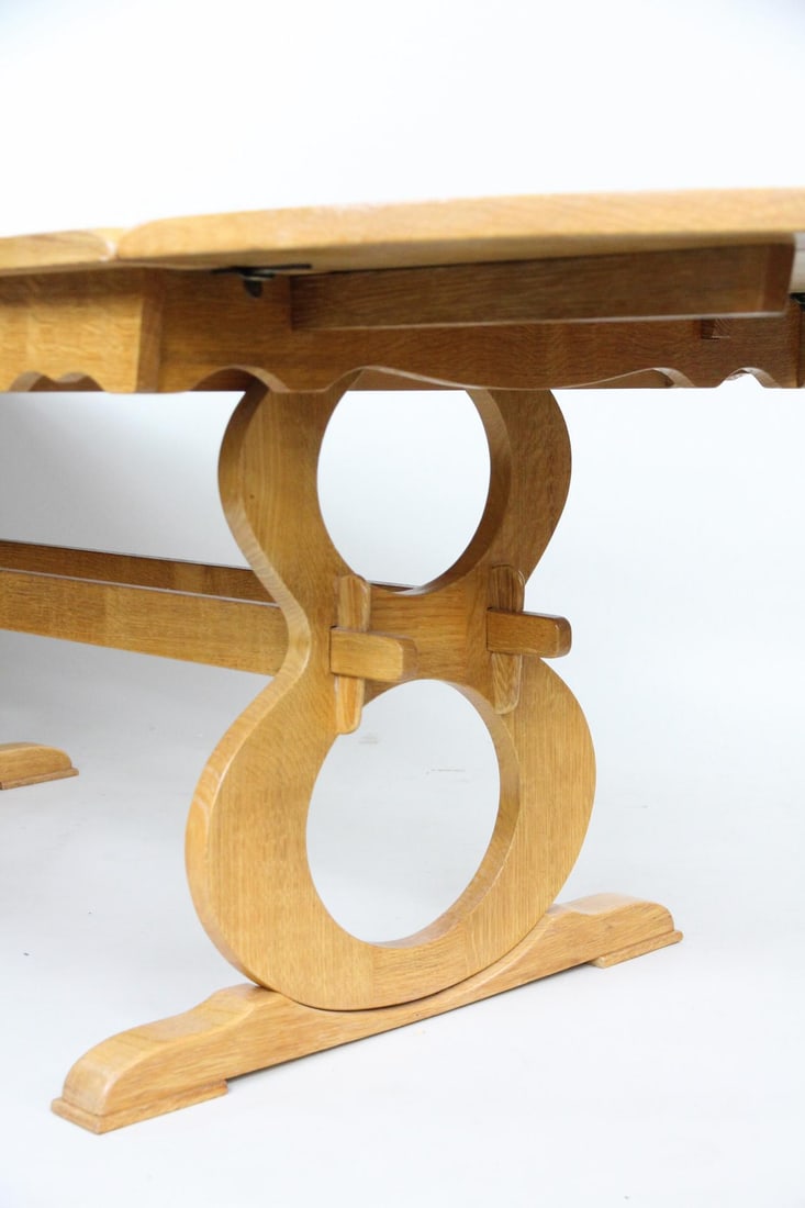 Oak Tile Top Dining Table "Figure 8", Drop Leaf - 6