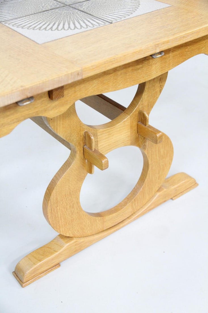 Oak Tile Top Dining Table "Figure 8", Drop Leaf - 9