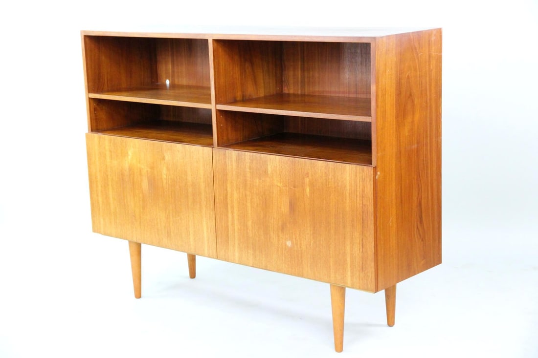 Danish Teak Flip-Down Cabinet - 2