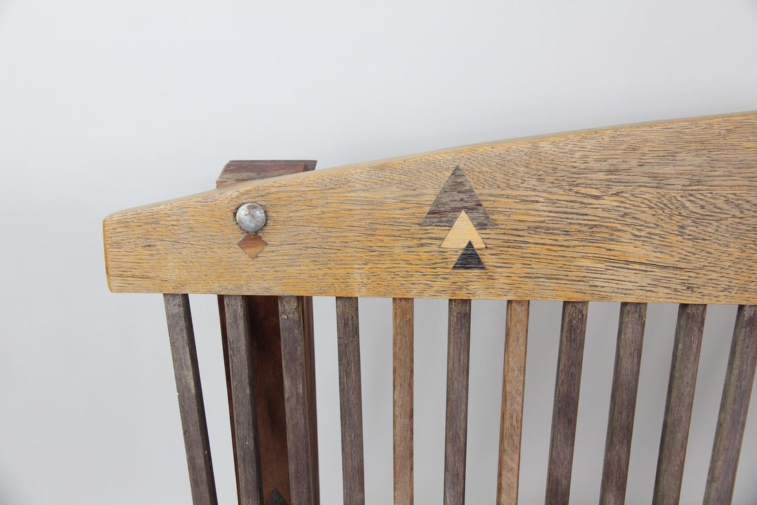 Postmodern Artisan Made Spindle Back Bench, Studio Craft - 10