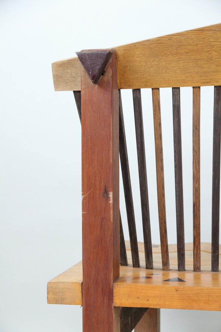 Postmodern Artisan Made Spindle Back Bench, Studio Craft - 13