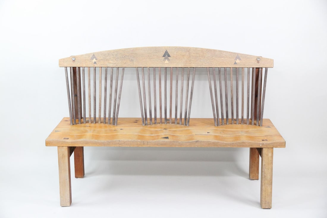 Postmodern Artisan Made Spindle Back Bench, Studio Craft (1 of 15)