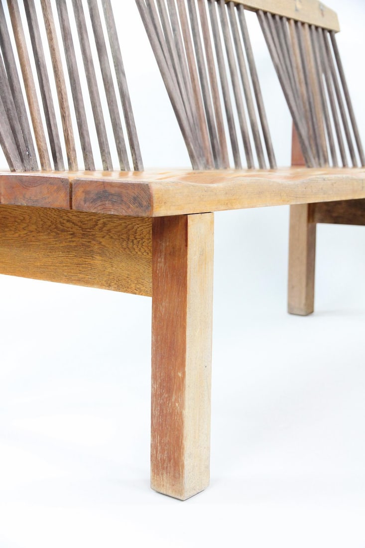 Postmodern Artisan Made Spindle Back Bench, Studio Craft - 3
