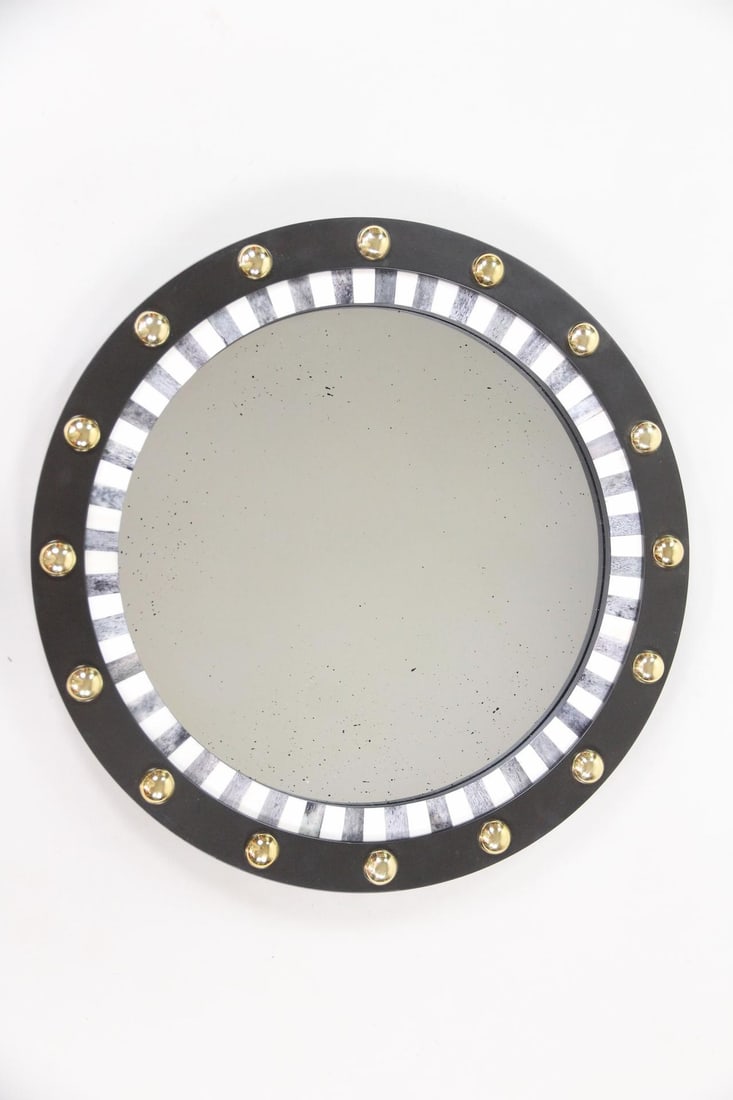 Mackenzie Childs "Dotography" Mirror, Iron & Brass (1 of 10)