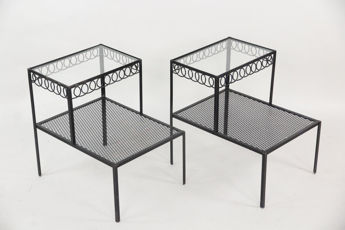 Pair of Mathieu Mategot Cap D'Ail Iron & Glass Stepped Tables (1 of 14)