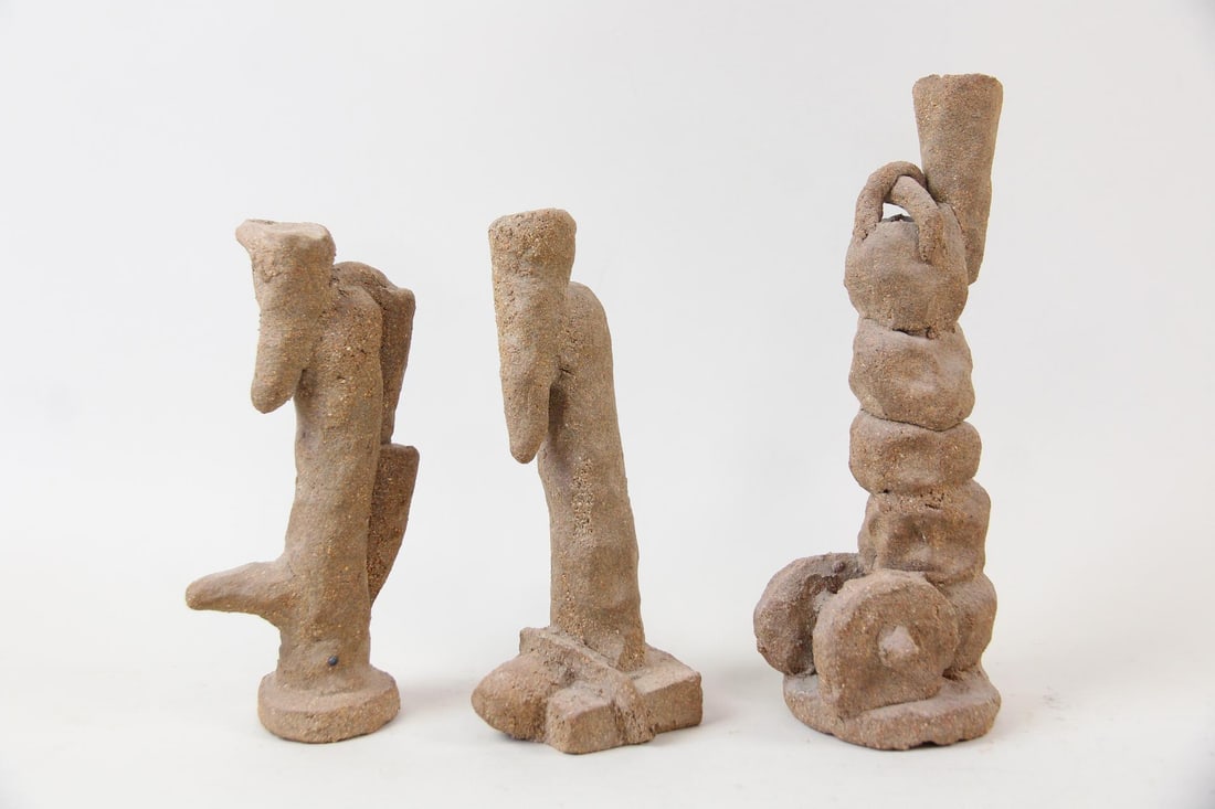 Group of 3 Arnie Zimmerman Stoneware Sculptural Candleholders (1 of 7)