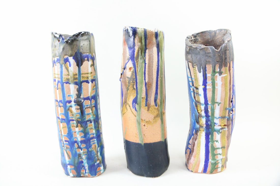 Group of 3 Arnie Zimmerman "Tube Vase" Stoneware Sculptures, 2 of 2 (1 of 11)