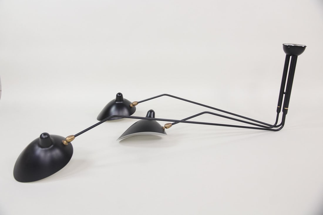 3 Arm Ceiling Lamp, Serge Mouille (1 of 11)