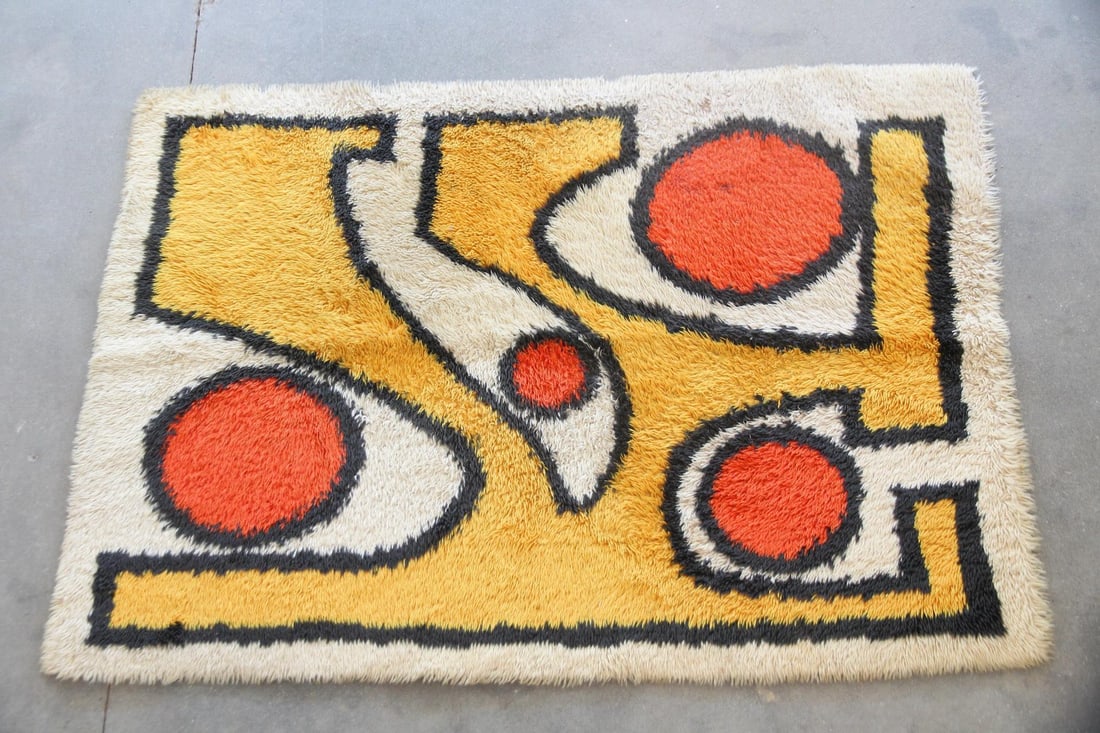 Scandinavian Geometric Rya Shag Rug (1 of 9)