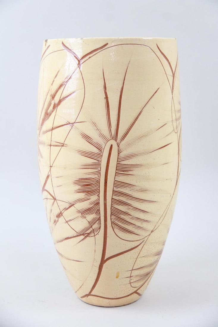Kahler Studio Pottery Floor Vase, Botanical Decoration (1 of 7)