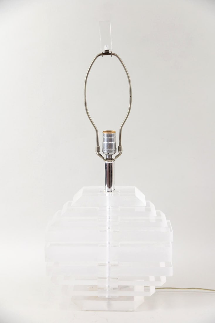 Stacked Lucite Table Lamp, Karl Springer (1 of 7)
