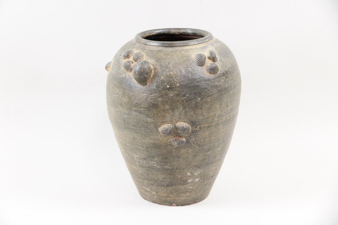 Studio Pottery Vase with Applied Shell Decoration (1 of 9)
