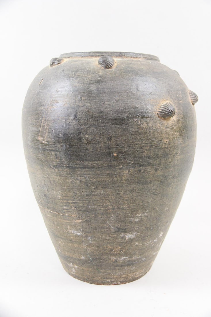 Studio Pottery Vase with Applied Shell Decoration - 7