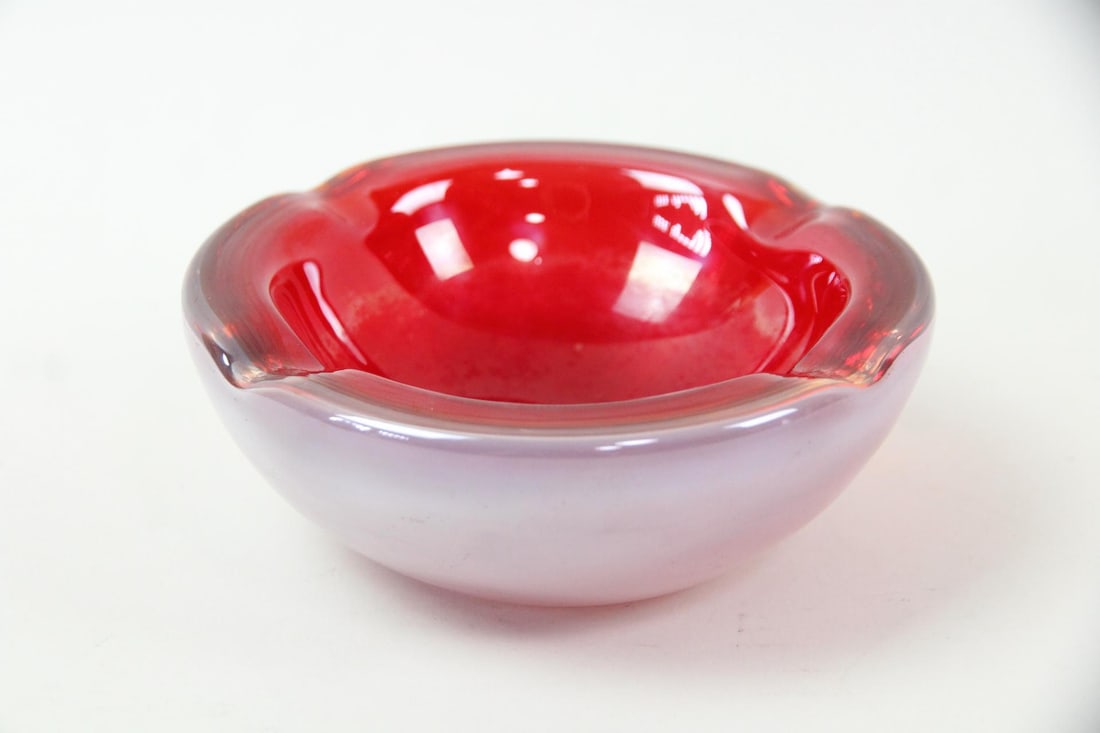 Murano Glass Ashtray, Sommerso (1 of 6)