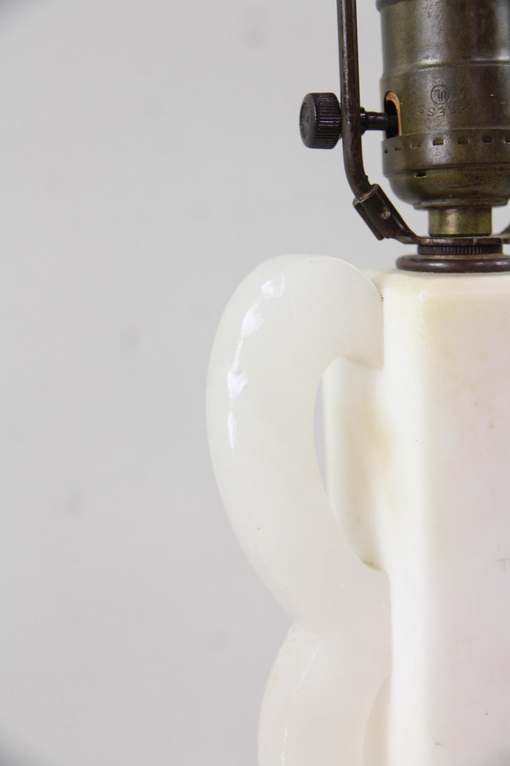 Geometric Carved Alabaster Table Lamp - 5
