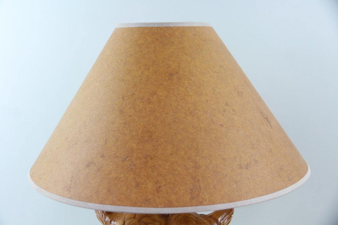 Large Chalkware Owl Lamp - 3
