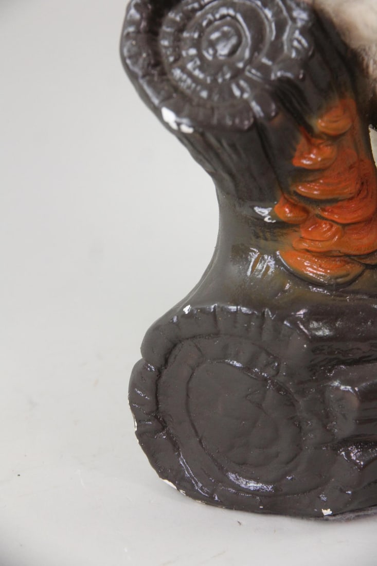Large Chalkware Owl Lamp - 7