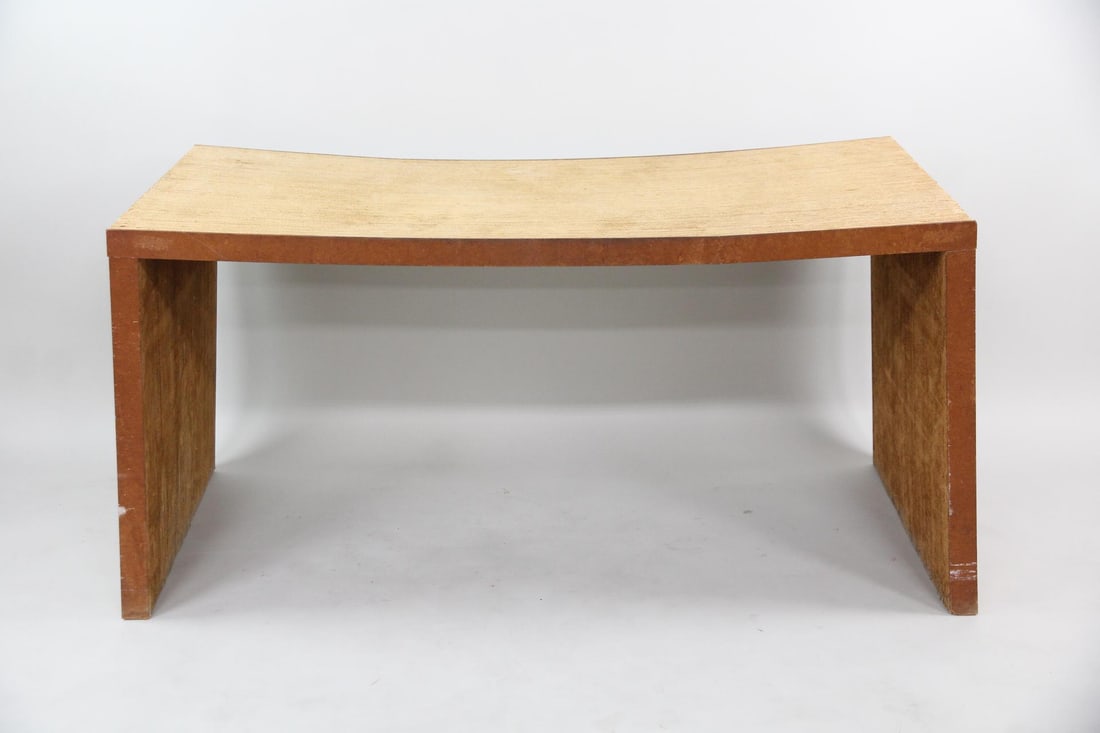 Easy Edges Frank Gehry Table, Cardboard & Wood: Brutalist Postmodern Easy Edges Frank Gehry Desk, Cardboard & Wood. Minimalist table made of compact corrugated cardboard. Designed by Frank Gehry for Easy Edges, with label to underside, marked 1972.