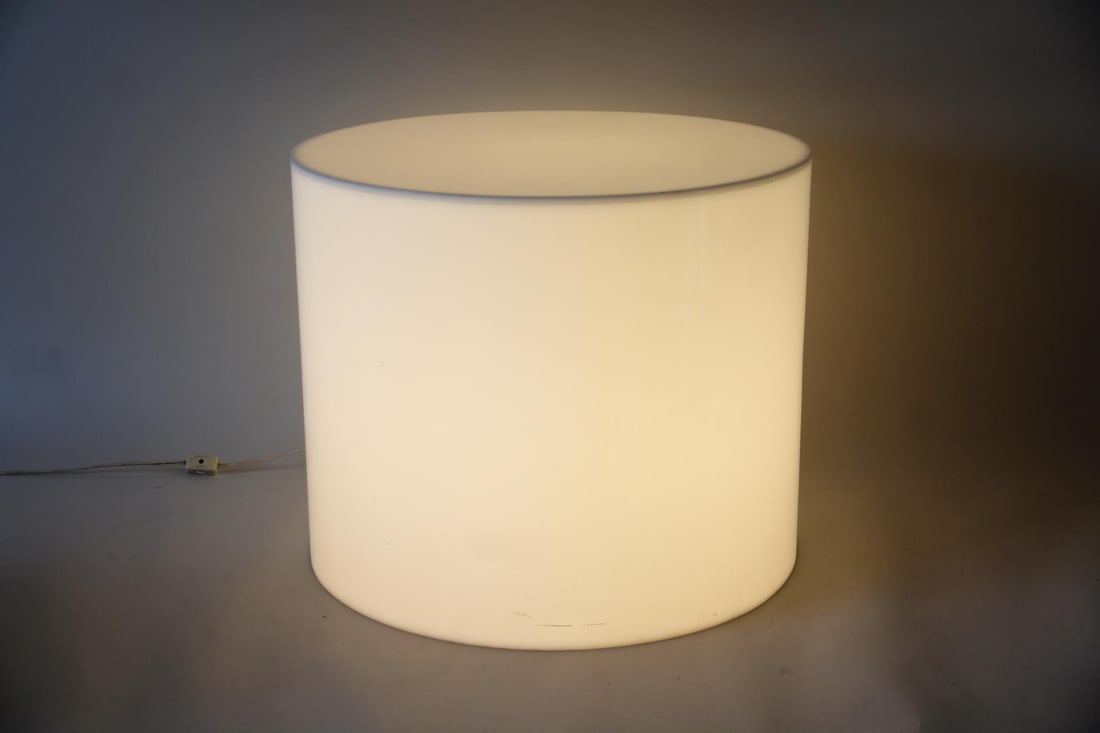 Illuminated Acrylic Drum Lamp, Side Table (1 of 8)
