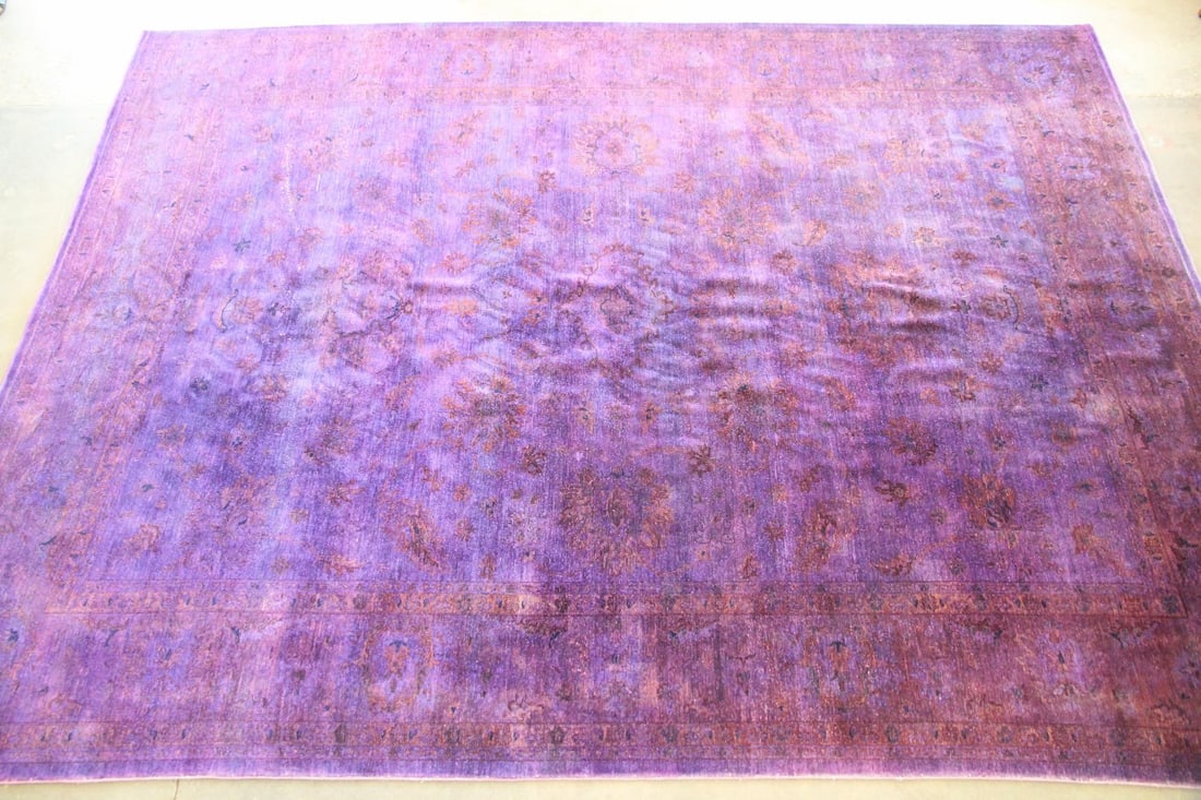 ABC Carpet Room-sized Persian Wool Rug, Overdyed Purple (1 of 10)