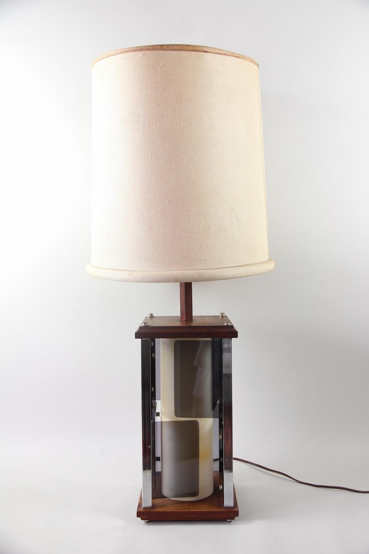 Smoked Lucite & Walnut Lamp (1 of 12)