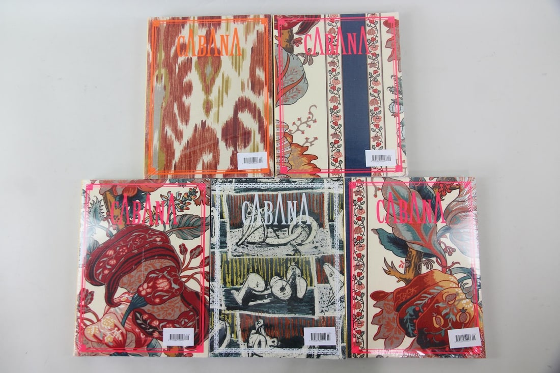 Collection of 16 Cabana Magazine Issues, Textile Art Photography 2010s: Lot of 16 Sealed Issues of Cabana Magazine. Published biannually with a focus on design collecting, photographing colors, textiles, and artworks, this lot includes 12 copies of Issue 7 and 4 copies