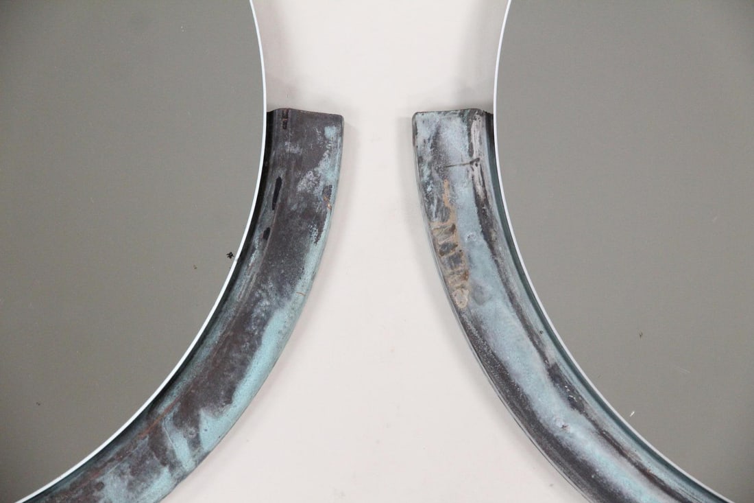 Pair of Mirrors with Copper Half Frames - 4