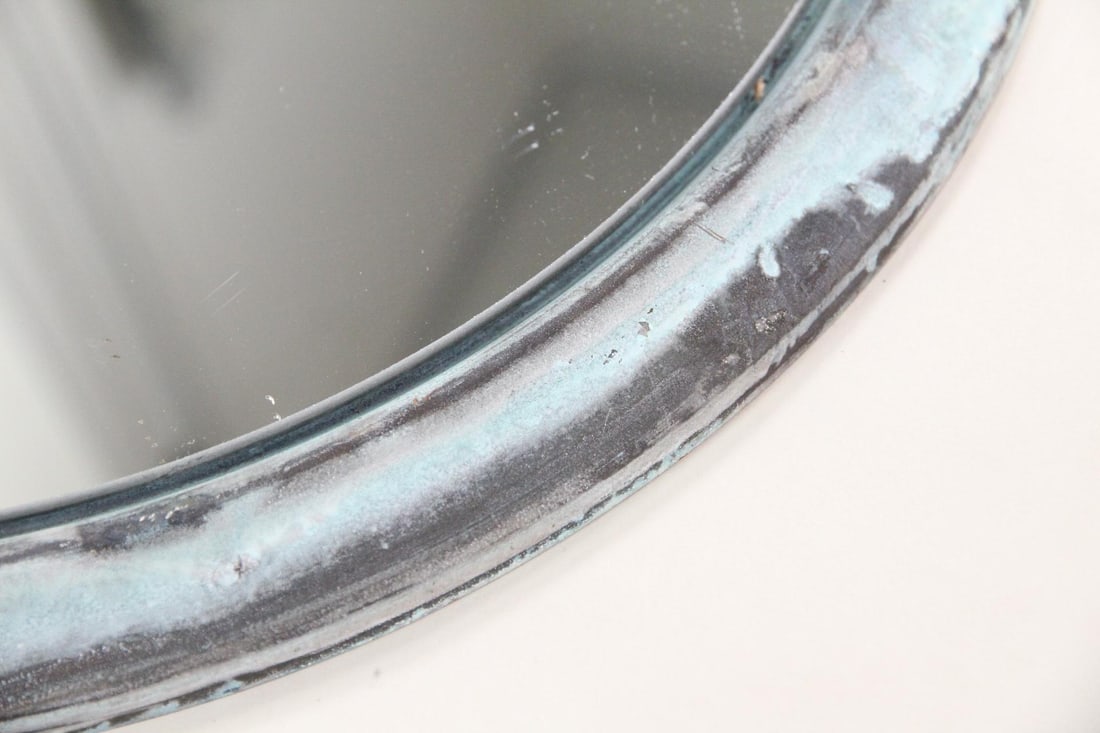 Pair of Mirrors with Copper Half Frames - 5