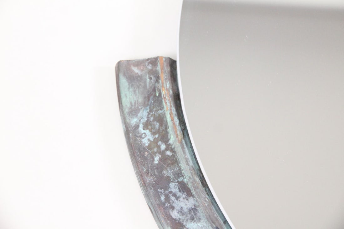 Pair of Mirrors with Copper Half Frames - 6