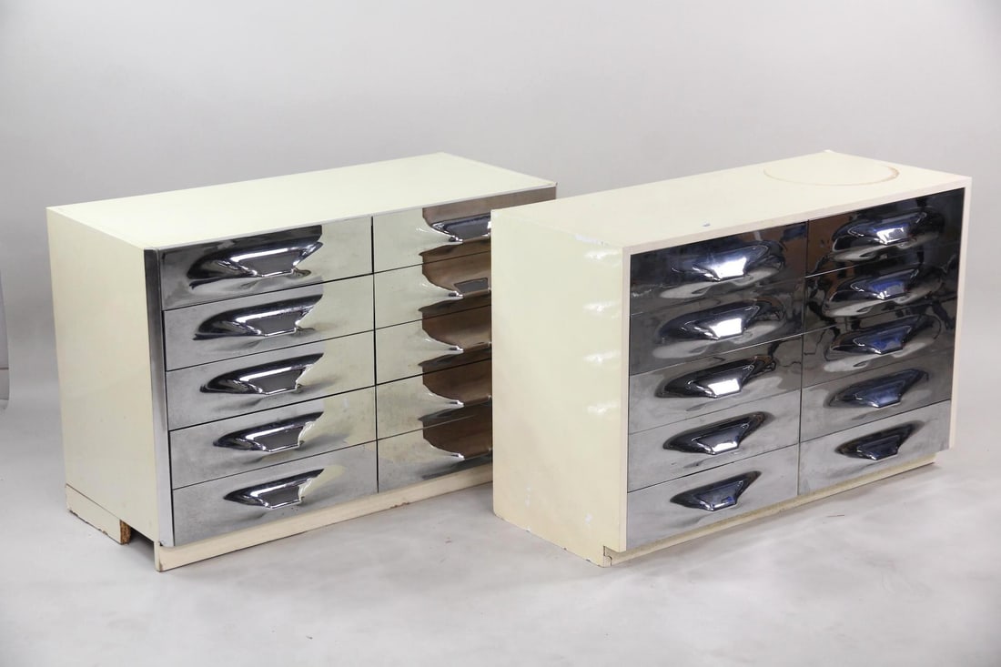 Pair of Robert Loewy Chrome Chests of Drawers (1 of 14)