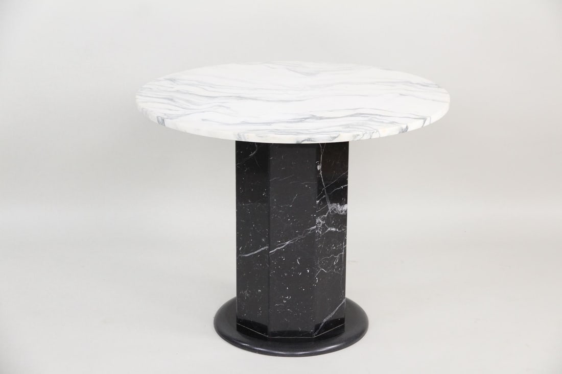 Black & White Marble Pedestal Table (1 of 13)