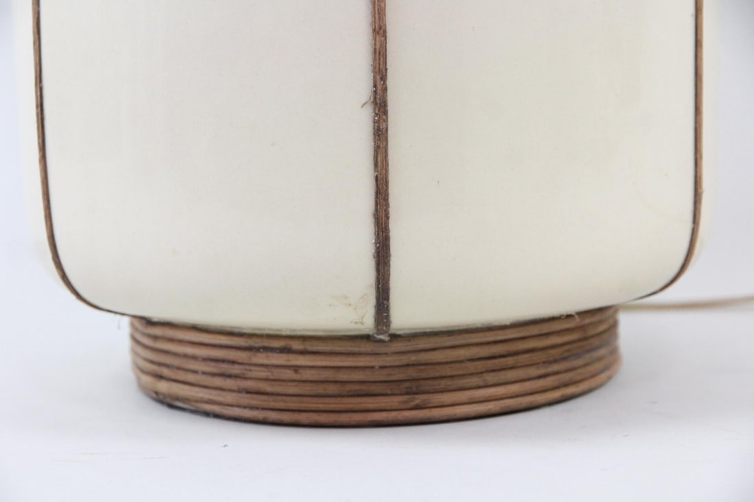 Ceramic Table Lamp, Bamboo Wrapped - 8