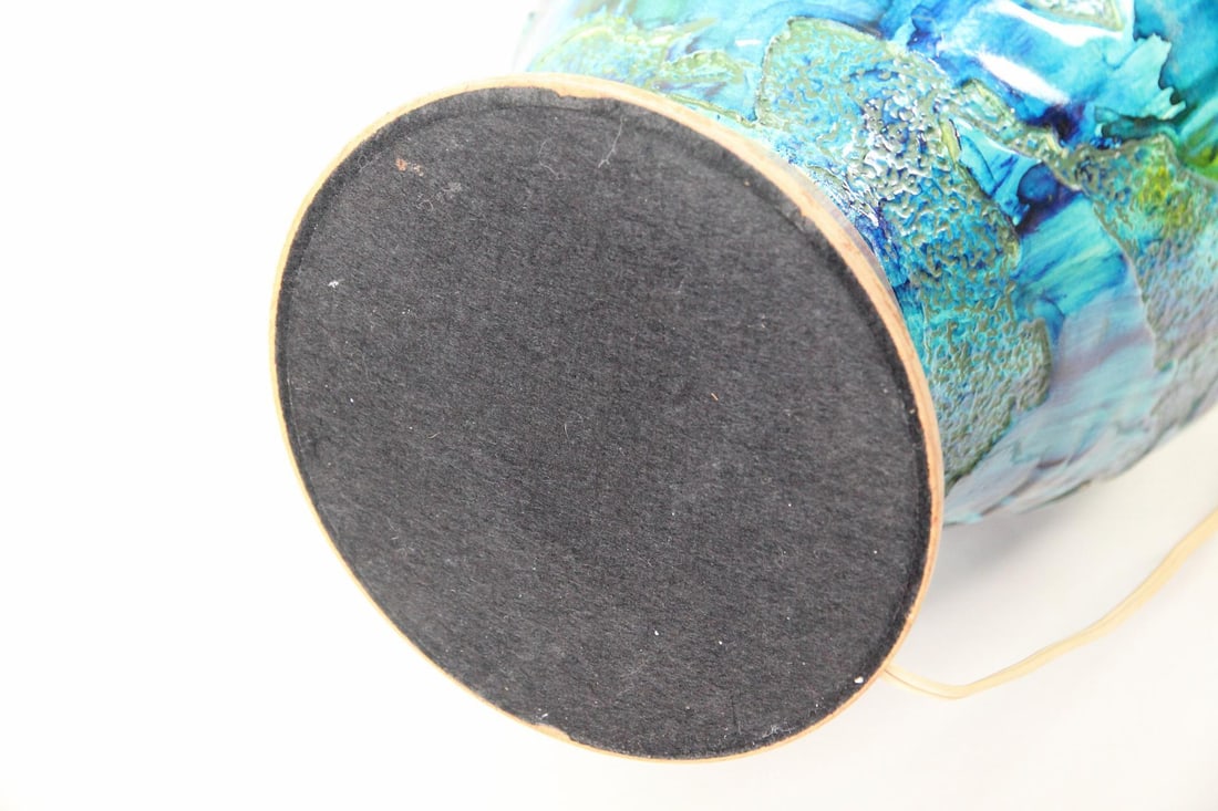 Large Blue & Green Ceramic Lamp - 12