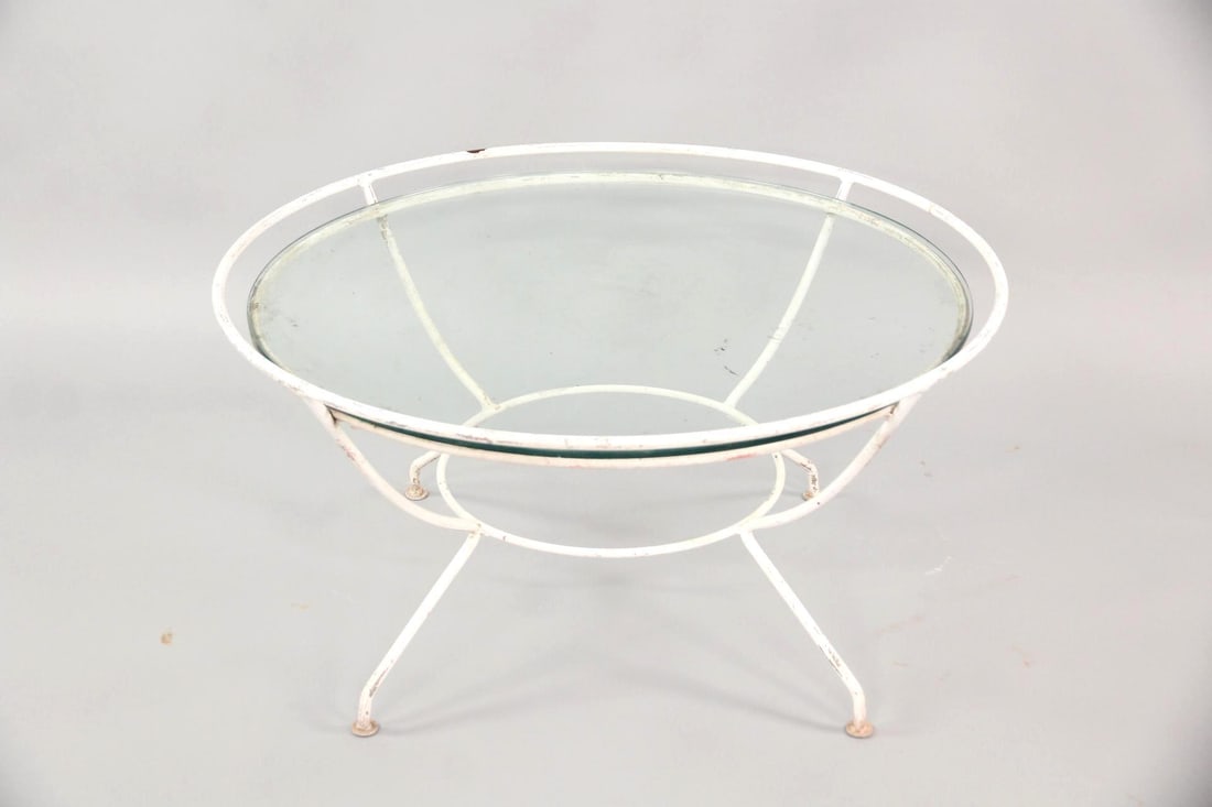 Mid-century Modern Iron & Glass Coffee Table (1 of 8)