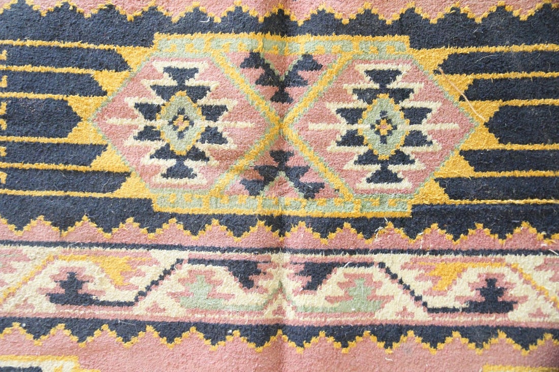 Turkish Style Geometric Wool Rug - 2