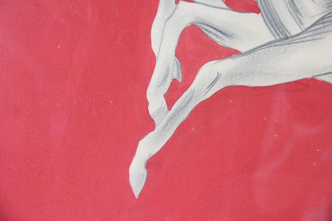 Galloping Horses Drawing with Red Background - 7