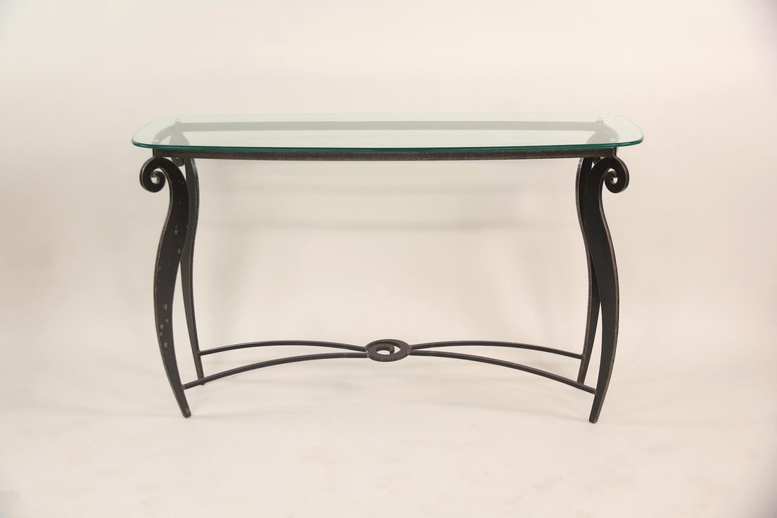Postmodern Iron & Glass Console Table, Pucci De Rossi (1 of 8)