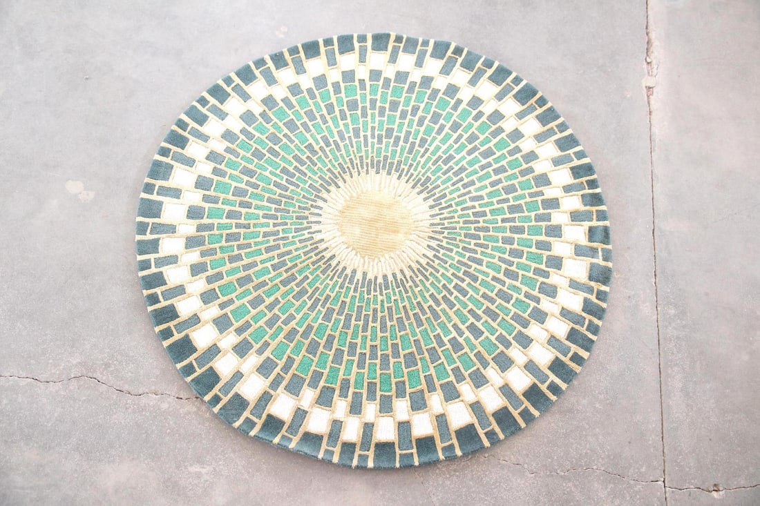 Mackenzie-Childs Emerald Sunburst Round Rug (1 of 8)
